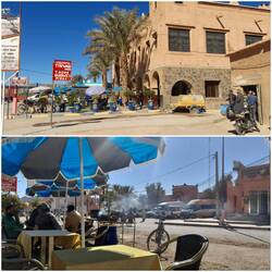 Mittagshalt in N'kob bei frischem Orangensaft