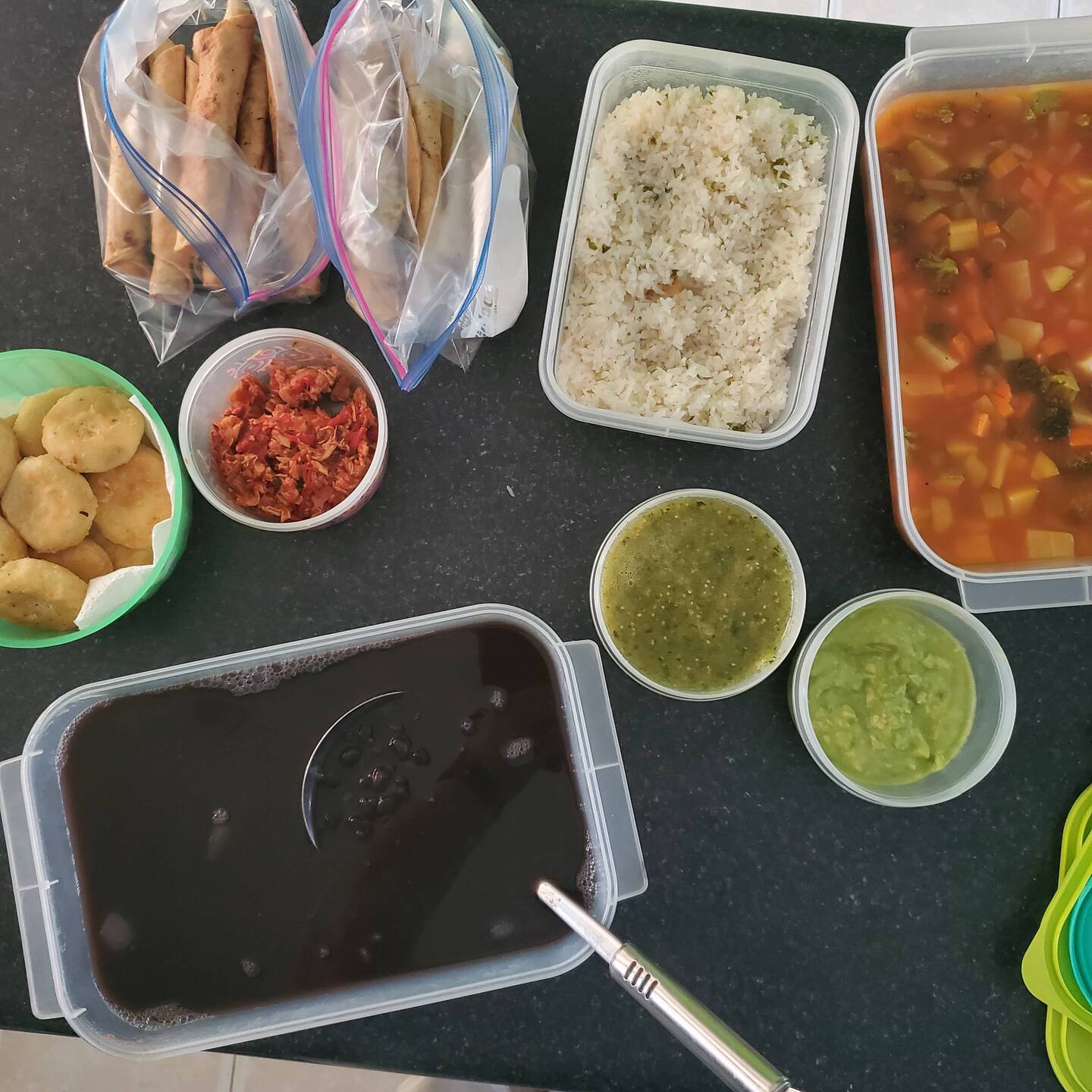 The makings of our first home-cooked meal from Paula
