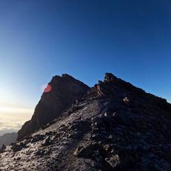 Rückblick auf die Gipfelspitze