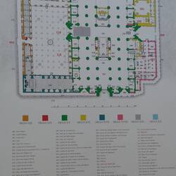 Grundriss und verschiedene Bauabschnitte