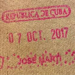 Passport stamp for Cuba.
