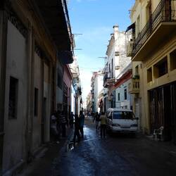The street on which our guesthouse was located.