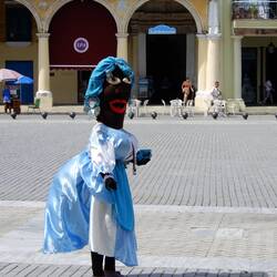 Old Square. This caricature, which was part of the stilt walker contingent, made me uncomfortable.
