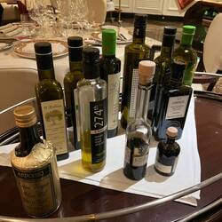 Selection of olive oils and balsamic vinagers at Toscana