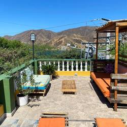 Die Terasse unseres Airbnbs