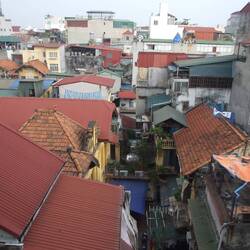 Blick aus dem Hotelfenster in Hanoi