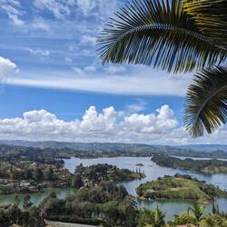Lake Embalse de Peñon from up at the viewpoint