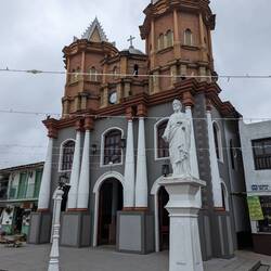 Church of Guatapé that has also the unique design (Zócalo) of the town