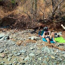 Unser nicht sehr gemütlicher aber ruhiger Strandabschnitt