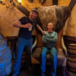 Gaston's Tavern. Alex seems to have gotten too close to the head shrinkers from the Jungle Cruise