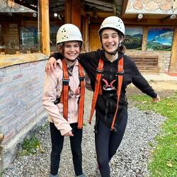 Maddie and Katie after el vuelo del condor!