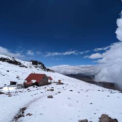 View into the valley with refugio