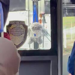 Our police escort back to the port