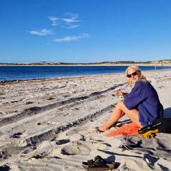 Wein nach dem Dinner am Pondalowie Beach