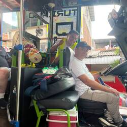 DJ and driver on the chiva