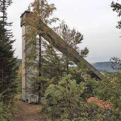 diese Sprungschanze konnte ich morgens schon sehen