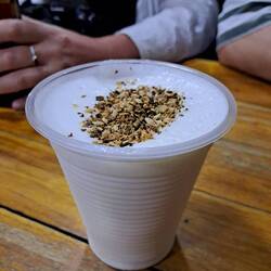 Kokosnuss-Lemonade: gut aber zu heftig, eher ein Smoothie 😅