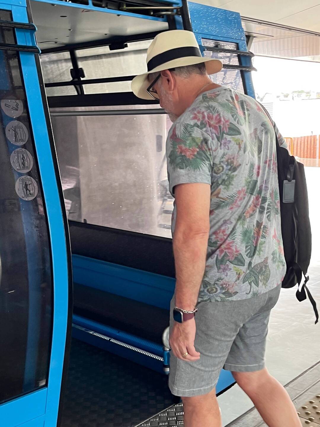 Getting on the cable car