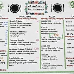 Speisekarte des Campingplatz Restaurants Oktober 2024