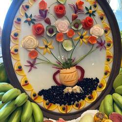 Bas relief of fruits and vegetables