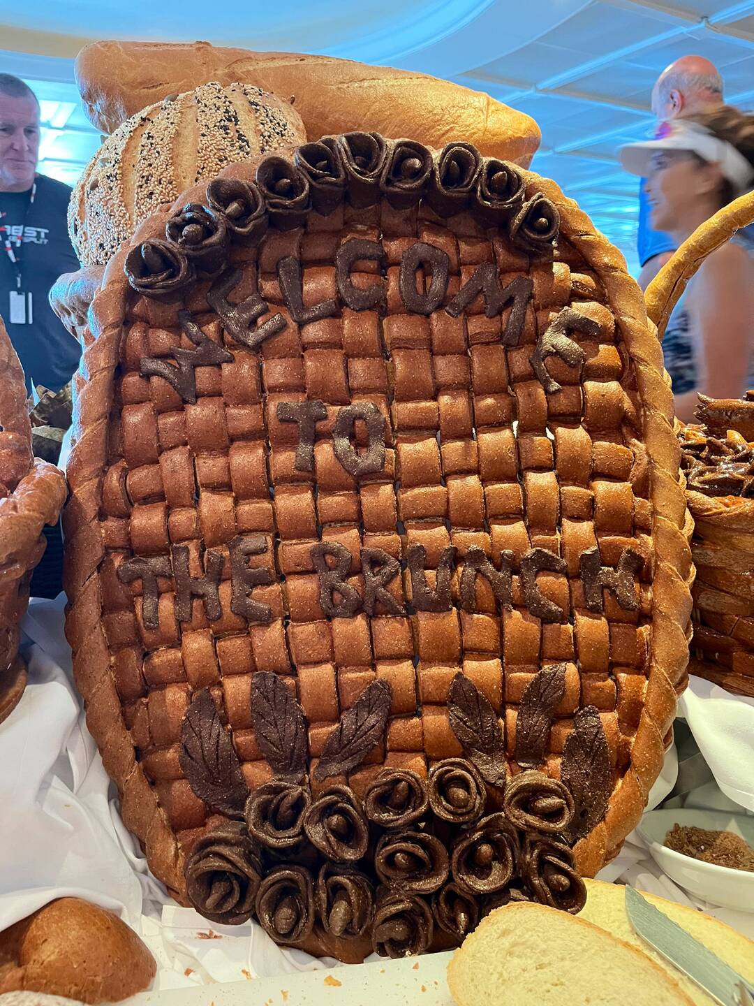 Welcome sign made from bread