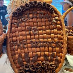 Welcome sign made from bread