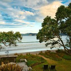 Blick vom Balkon des Beachfront Resort