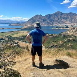 Dad (and his sweaty back) at look out on Rocky mountain