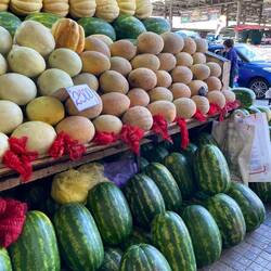 Riesige Melonen auf dem Mark