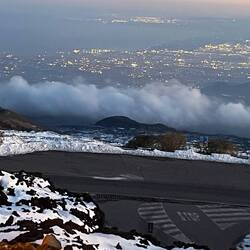 Blick aus 2000 m über Catania nach Augusta