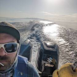 Last ferry ride from San Cristóbal to Santa Cruz