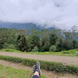 Endlich oben! Trotz Nebel war es toll