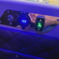 Fancy van has massage chairs