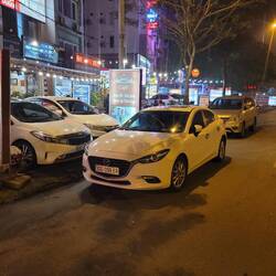 Cars & scooters park all over the sidewalk here. We walk on roads.