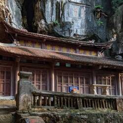 Unique Middle Pagoda, half inside the cave and half outside the mountain.