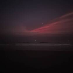 Sonnenuntergang vor der Strandhütte