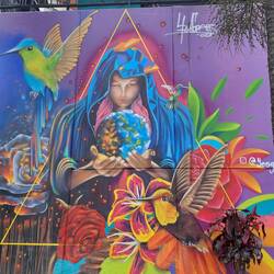 Pachamama - Mutter Erde, nicht alle Graffitis handeln von früher, einige symbolisieren die Gegenwart