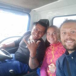 On the way home again with van