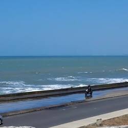 Gratis Autowäsche und im Hintergrund jagen die Pelikane