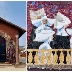 Mosaic detail from the church in Lo Abarca, Chile