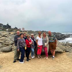 A "partial group" photo on the beach @ Isla Negra — El Quisco, Chile.
