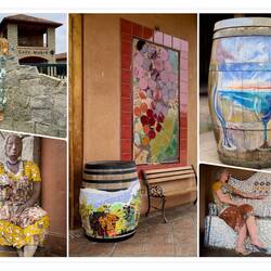 Beautiful mozaic and art work by Maria Luz's sister ... Casa Marin — Lo Abarca, Chile.