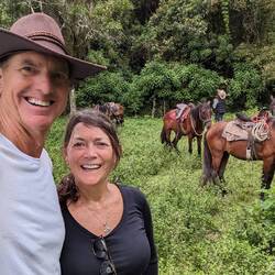 A horseback ride to a waterfall