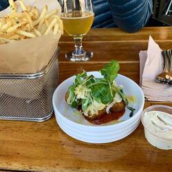 Fries and smoked cod fritters