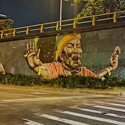 Graffiti zu Ehren eines Indigenen