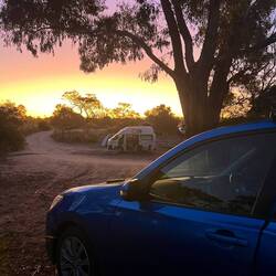 Sonnenuntergang an unserem nächsten Campingplatz