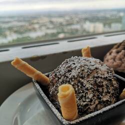 Yummy dessert on the Danube Tower