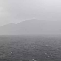 A heavy squall with strong winds ... luckily of short duration — Chilean Fjords.