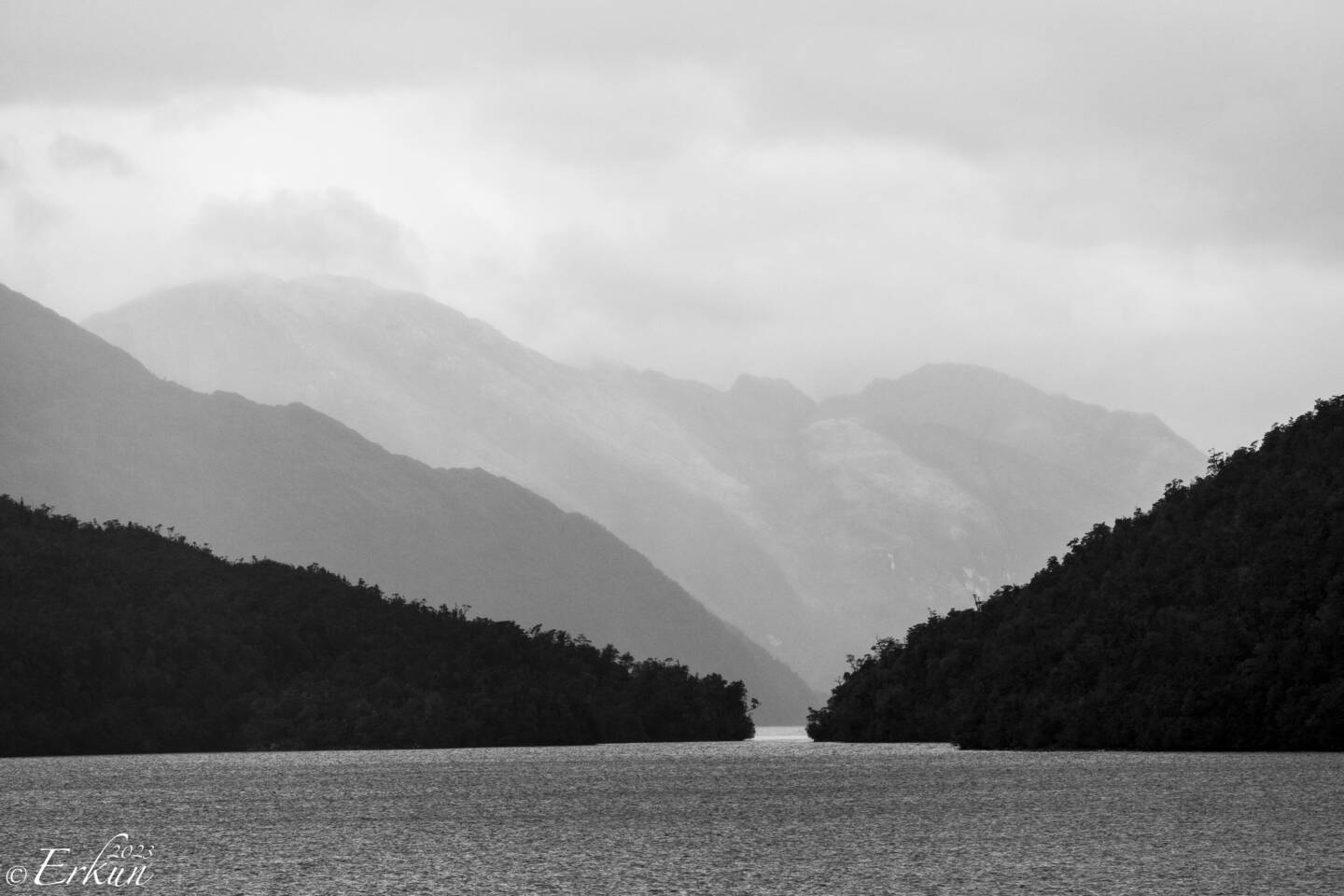Chilean Fjords in B&W.