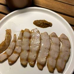 Yuzu kosho with cherrywood smoked pork jowl